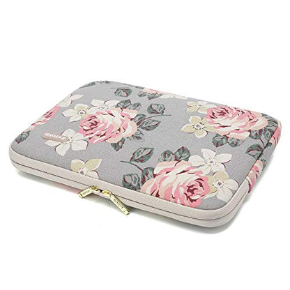 kayond Water-Resistant Canvas 13.3 Inch Laptop Sleeve-White Rose - color: White Rose, size: 13-13.3 inch
