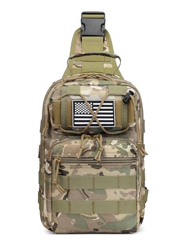 Tactical Sling Backpack Military Crossbody Bag Pack for Mens One Shoulder Holster Sling Bag 10L - color: Green