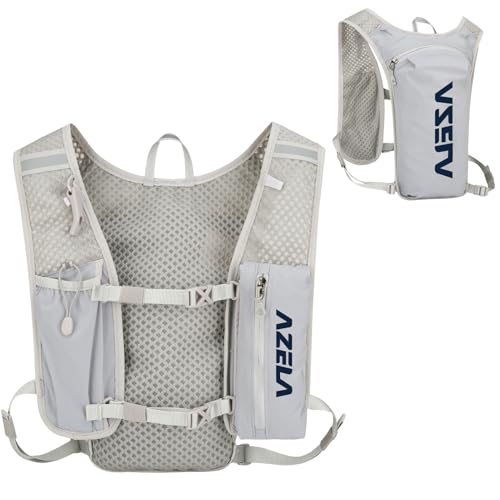 Azarxis Running Water Bottles Flask BPA Free Leakproof Hydration Vest Packs Waist Belt Replacement for Triathlon Marathon Hiking Cycling Climbing Runner - color: #1 Grey (7L) - Only Running Vest