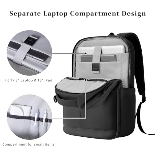 Timeet Travel Backpack for Women Men, 32L 4 In 1 Carry on Luggage Backpack, TSA Friendly Flight Approved 17 Inch Laptop Backpack, Waterproof Travel Bag for Work School Camping Hiking, Ink Black - color: Ink Black