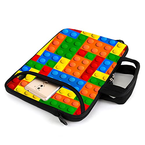 AMARY 15.4" 15.6" laptop sleeve adjustable shoulder strap with handle accessory pocket for men women (Puzzle) - color: Puzzle
