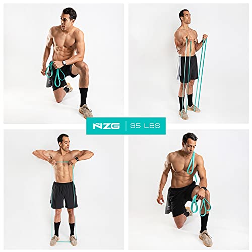 NonZero Gravity 100% Latex-Free Organic Rubber Power Resistance Bands | Compact Durable Hypoallergenic Bands for Strength Training & Workouts | 11 Levels (10 to 140 Lbs) - color: 3. Green-35 lb