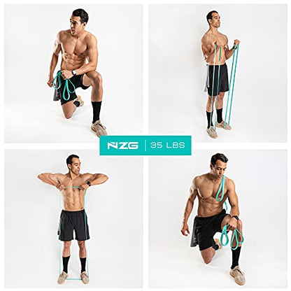 NonZero Gravity 100% Latex-Free Organic Rubber Power Resistance Bands | Compact Durable Hypoallergenic Bands for Strength Training & Workouts | 11 Levels (10 to 140 Lbs) - color: 3. Green-35 lb