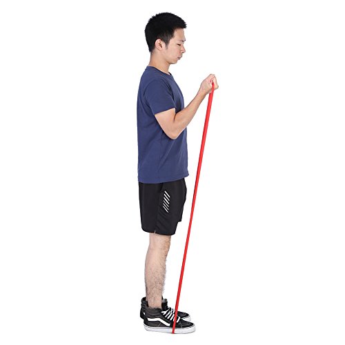 Yoga Stretch Band, 4 Colors Latex Pull Up Fitness Stretch Bands, Elastic Strap Yoga Exercise Loop(2080 * 0.45 * 13mm-Red)