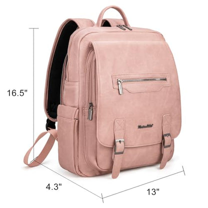 Montana West Laptop Backpack 15.6 Inch Work Backpack Purse for Women Travel Casual Daypack Bookbags with USB Port - color: 15.6-in Dark Pink