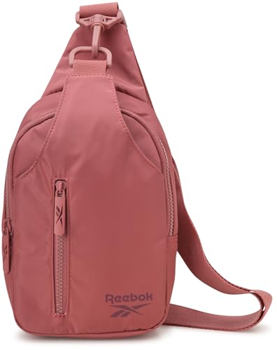 Reebok Unisex Crossbody Bag - Convertible Compact Durable Cross Body Bag for Women and Men - Gym and Travel Essentials, Size One Size, Berry Rose - color: Berry Rose
