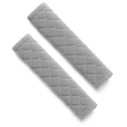 surpassme Car Seat Belt Pads Cover, 2 Pack Seat Belt Shoulder Strap Covers Protector to Release Stress to Your Neck and Shoulder for a Safety Driving (Grey) - color: Grey, size: 2pcs-10.43 inches