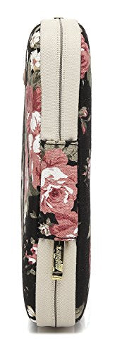 kayond Water-Resistant Canvas 14.1 Inch Laptop Sleeve-Black C Rose - color: Black C Rose, size: 14-14.1 inch