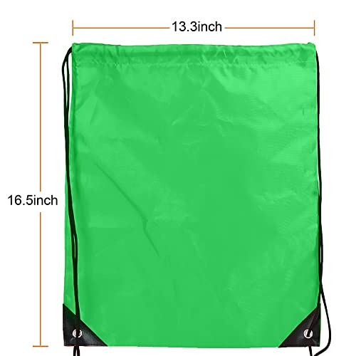 CODOBON 50 Pcs Drawstring Bags, Bulk Draw String Backpack, Cinch Polyester Bag for Gym Sport, Green - color: Green