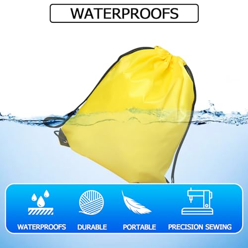 Drawstring Backpack Bulk String Backpack Drawstring Bags Sport Gym Cinch Bag Nylon String Bag for Women Men (1PCS) - color: Yellow 1pcs