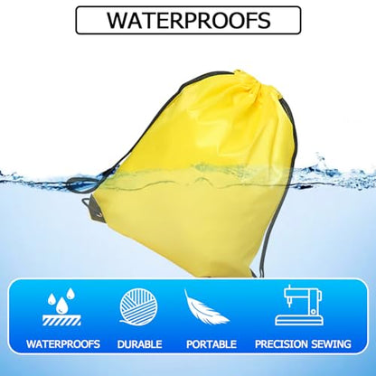 Drawstring Backpack Bulk String Backpack Drawstring Bags Sport Gym Cinch Bag Nylon String Bag for Women Men (1PCS) - color: Yellow 1pcs