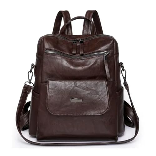 Backpack Purse for Women, PU Leather Back pack Purse, Fashion Anti Theft Backpack, Multipurpose Lightweight Waterproof Shoulder Bag Handbag, Chocolate - color: Chocolate