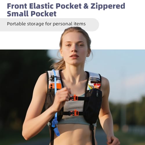 2 Pack Hydration Backpack Pack with 2L Hydration Bladders, TNYSPORT Lightweight Breathable Water Backpack with Multiple Pockets, Reinforced Shoulder Straps for Hiking, Running, Biking