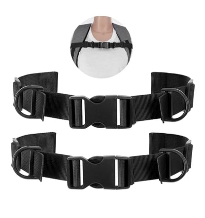 2Pcs Backpack Chest Straps, Black Adjustable Add Chest Strap to Backpack, Heavy Duty Elastic Chests Belt with Quick Release Buckle Clip, Comfortable Fit for Hiking, Camping, and Travel