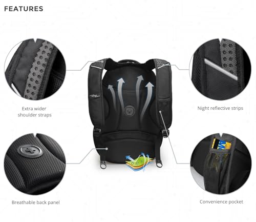 Swissdigital Design Travel Backpack for Men with Finder（color random）, TSA Friendly USB Charging RFID Protection Business Backpack Fits 15.6" Laptops Black | J14BT013-BR - color: Black/Finder