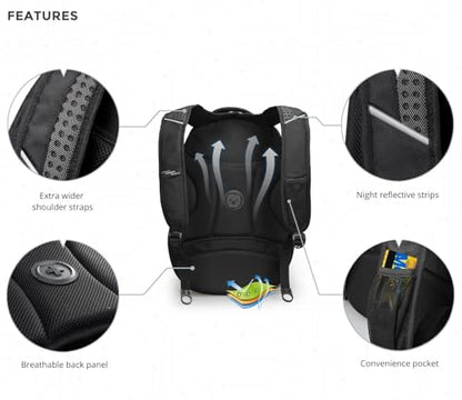Swissdigital Design Travel Backpack for Men with Finder（color random）, TSA Friendly USB Charging RFID Protection Business Backpack Fits 15.6" Laptops Black | J14BT013-BR - color: Black/Finder