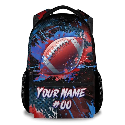 COZYAURA Boy Backpack - Personalized Football Backpacks for Boys - 17 Inch Kids Bookbag for Elementary Middle School - Sports Theme School Bags for Ages 6-12 - color: Style-5