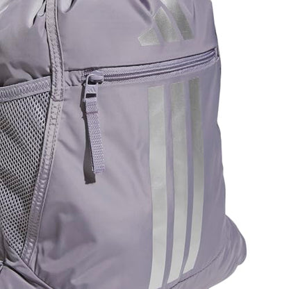 adidas Alliance Sackpack – Drawstring Backpack for Sports, Small Gym Bag - color: Slate Grey/Silver Metallic/3