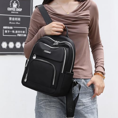 Multiple Pockets Mini Nylon Women Backpack Casual Simple Lightweight Resistant Mini Travel Daypack