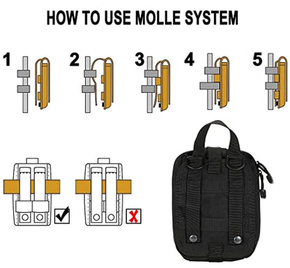 Molle First aid Kit pouch Empty ifak bag EMT Tactical Pouch for Med Rescue - color: ACU