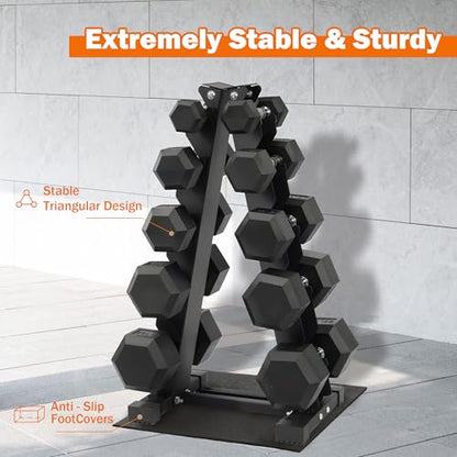 Fitvids A-Frame Dumbbell Weight Rack, Vertical Storage Rack for Dumbbells, Weight Stand Only for Home Gym Space Saver, 4-Tier or 5-Tier Option - style: A-Frame, 5-Tier