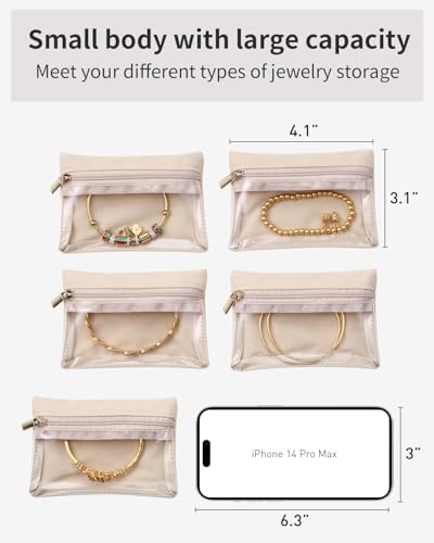 VLANDO 33 Pcs Travel Jewelry Case Velvet Jewelry Pouch with Zipper Clear Travel Jewelry Bag Jewelry Travel Organizer for Travel Business Trip Mother Day Mom Gifts for Mom Wife Women - color: A.33 PCS
