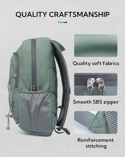 WATERFLY 12L Small Hiking Backpack: Day Pack Lightweight Travel Bag Camping Fitness Cycling Outdoor Sports Daypack For Women Men - color: Pea Green