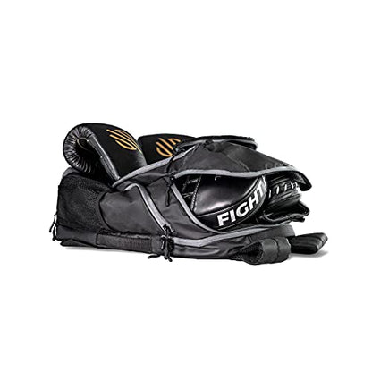 Sanabul Combat Gear Pack Sports Backpack Gym Backpack for Men Multi-Compartment Jiu Jitsu and Boxing Bag- Black/Grey