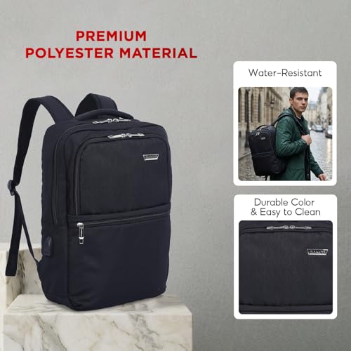 SAKOS Agatha 15.6 inch Laptop Backpack with USB Charging Port, Professional Travel Backpack Carry on Flight - TSA Approved, Water Repellent Backpack for Men & Women with Laptop Compartment - Black - color: 3. Agatha - Black