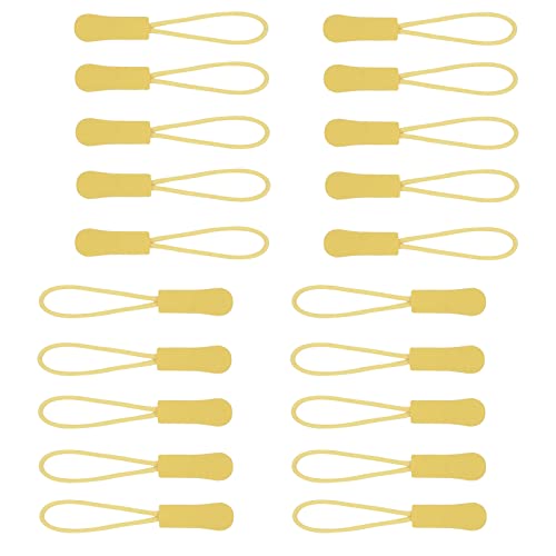 Urmspst 20Pcs Zipper Pulls Replacement Zipper Tabs, (Light Yellow) - color: 08. Light yellow