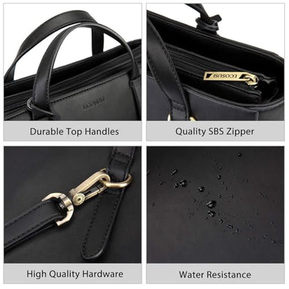 ECOSUSI Tote Bag Convertible Backpack for Women Vegan Leather Handbag Multifuction Shoulder Bag - color: Coffee