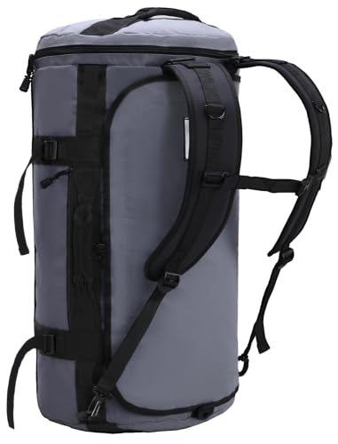 MIER Large Duffle Bag Backpack for Travel Camping Gym Sports, 45L/60L/90L | Water Resistant, Convertible Duffel, Detachable Backpack Straps, Shoe Compartment, Heavy-Duty Tarpaulin, 3 Sizes - color: Gray, size: 45L