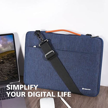 NIDOO Laptop Sleeve 15.6 inch Case Carrying Computer Bag Briefcase for 15.6" Lenovo Ideapad 330S / ThinkPad L590 E595 / 16" Legion 7 Gen 6 / Dell Inspiron 17 / HP Asus Samsung Acer Chromebook HP - color: Blue - Shoulder, size: 15.6 inch