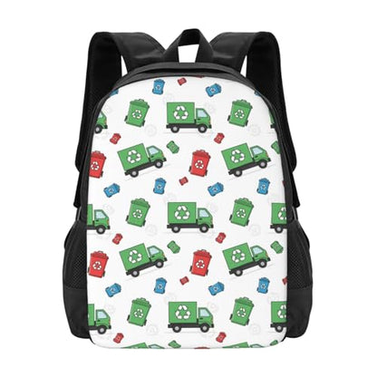 Classic Casual Daypack Garbage Truck Trash, Large Capacity Anti Theft Polyester Travel Bag Unisex Shoulder Pack for Leisure Travel Camping Hiking - color: Design (402)