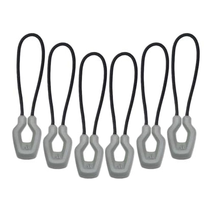 Y-SHP MATRIX Zipper Pulls 6-Pack TPU Polyester Replacement EDC Wolf Gray - color: Wolf Gray