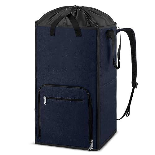Bukere Laundry Basket, Laundry Backpack Bag for Guys Girls Boys, 2 in 1 Laundry Hamper for College Dorm Room Essentials, Adjustable Shoulder Straps, Freestanding Laundry Bag for Laundry Room, RV - color: BLUE