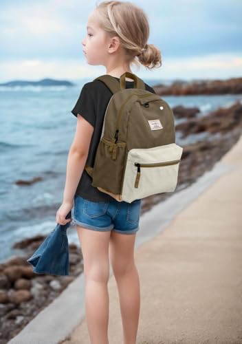 Toddler Backpack for Boys 2-5: Preschool Kindergarten 13" Daycare Backpacks Fit A4 Folder - color: Peanut White, style: Ages 2-5 (13" H Fit A4 Folder)