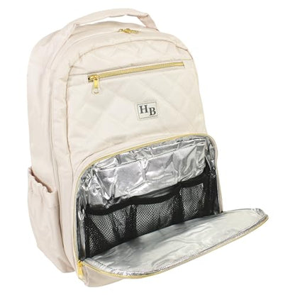 Hudson Baby Unisex Baby Premium Diaper Bag Backpack and Changing Pad, Beige, One Size - color: Beige