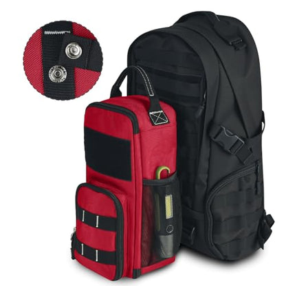 12.6" Heavy Duty Small Tool Bag Pouch for Men with Multiple Pockets,Red - color: Red
