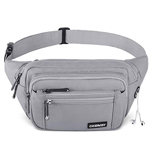 CXWMZY Fanny Packs For Women & Men Waist Pack Hip Bum Bag with Multi-Pockets Large Capacity Waterproof Casual Bum Bag for Disney Traveling Casual Cycling Running Hiking - color: Grey_2