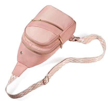 EVANCARY Small Sling Bag Crossbody Bags for Women Men, Sling Backpack Chest Daypack Cross Body Bag for Travel Outdoor - color: V Pink