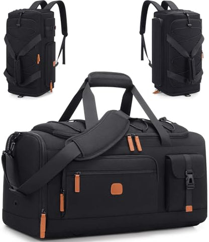 Gym Bag for Men and Women with Shoe & Laptop Compartment Sport Duffle Bag - color: Black