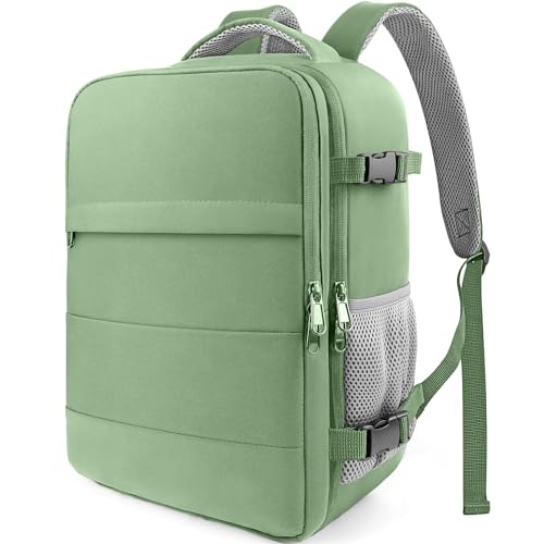 HOTOR Travel Backpack - Flight Approved Travel Bag for Men and Women, Carry on Luggage for 15.6" Laptop and Travel Essentials for Work, Business, Weekender, College 11.8"x7.9"x17.3" (Green) - color: Green, size: Medium