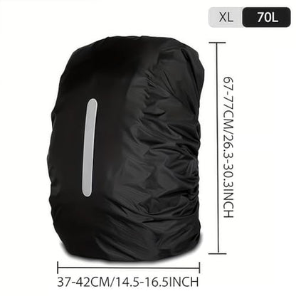 2 Pack Waterproof Backpack Rain Cover,Reflective Rucksack Rain Cover - Heavy-Duty Protection for Hiking, Camping,XL(65L - 75L) - color: black+green