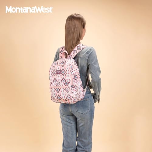 Montana West Backpack Purse for Women Western Aztec Backpack Purse Lightweight Casual Daypack for Travel - color: C-pink