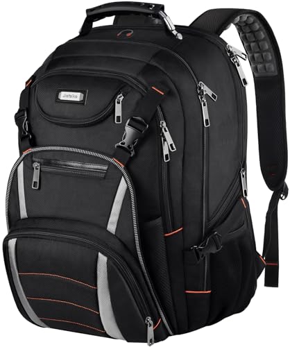 18.4 Inch Laptop Backpack,Extra Large Travel Backpack with RFID Anti Theft, TSA Friendly Backpack,Water Resistant,Computer Bag for Women Men Notebook&Basketball - color: Blackgrey, size: 18.4inch