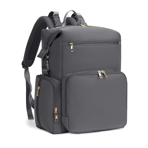CEI-CEI Neoprene Diaper Bag Backpack with Insulated Pockets, Large Newborn Baby Maternity Bags Travel Tote with Changing Pad - color: Dark Grey