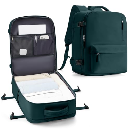 VECAVE 18x14x8 TSA-Approved Personal Item Backpack – Under Seat Carry-On Travel Bag for Women, Fits 15.6" Laptop, with Water Bottle & Shoe Pouch, Airline Travel Backpack Flight approved Blue - color: H2-blue, size: Large