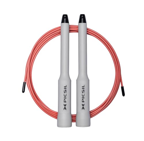 PICSIL - Sphinx Rope | 360° Spin Jump Rope | Dual Bearing System | Fast & Lightweight for Fitness, Cross Training Boxing | Adjustable Cable| Double Rolling | - color: White light