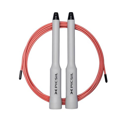 PICSIL - Sphinx Rope | 360° Spin Jump Rope | Dual Bearing System | Fast & Lightweight for Fitness, Cross Training Boxing | Adjustable Cable| Double Rolling | - color: White light